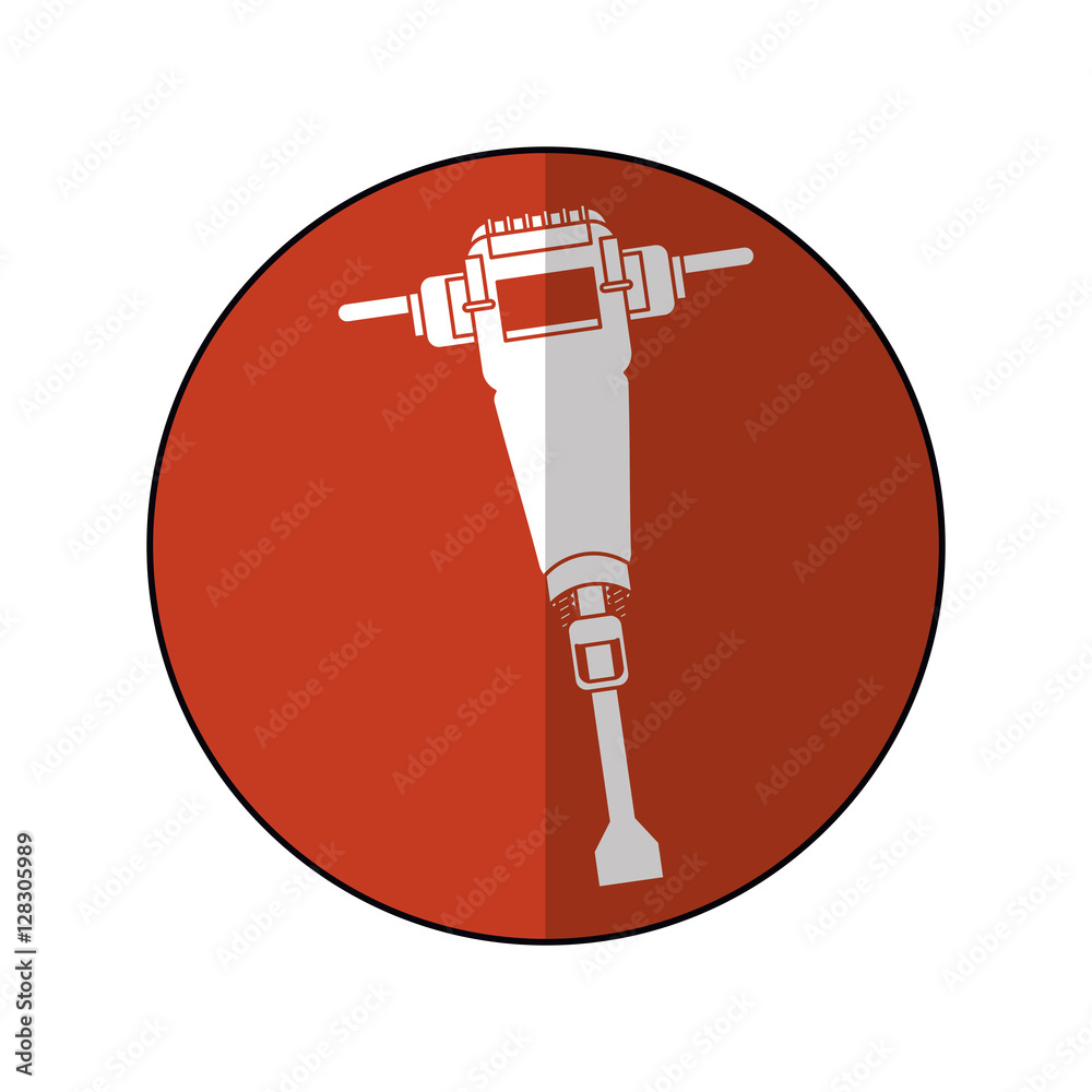 jackhammer construction tool design brown circle shadow vector illustration eps 10 jackhammer construction tool design brown circle shadow vector illustration eps 10