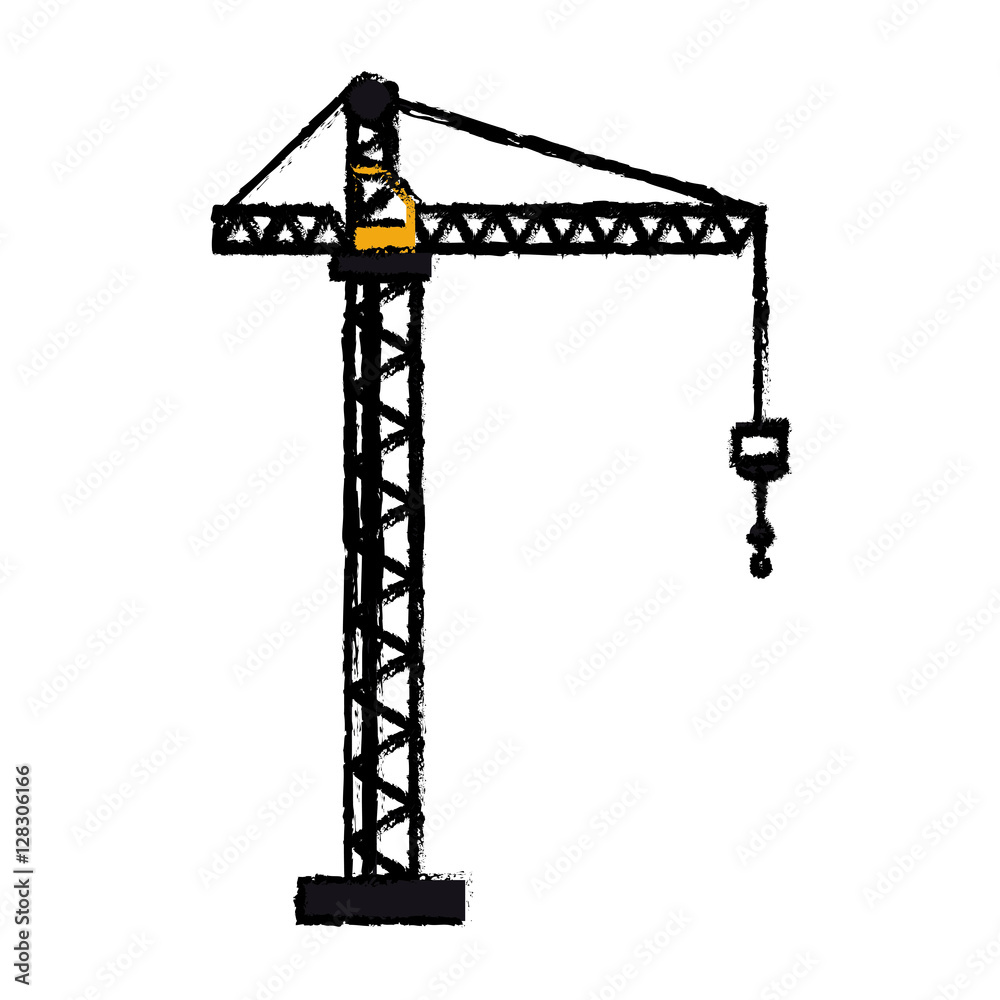 Lifting Crane Hand Drawn Sketch Icon. Stock Vector - Illustration of auto,  moving: 110880323