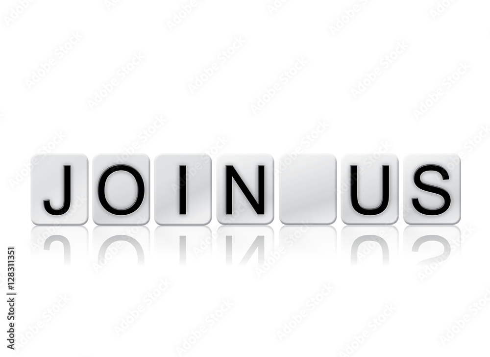 Join Us Isolated Tiled Letters Concept and Theme Join Us Isolated Tiled Letters Concept and Theme