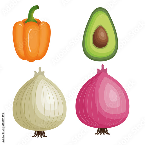 fresh vegetables healthy food vector illustration design