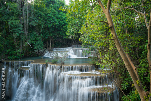 Fototapeta Naklejka Na Ścianę i Meble -  Huay Mea Kamin waterfall, Located Kanchanaburi Province, Thailand