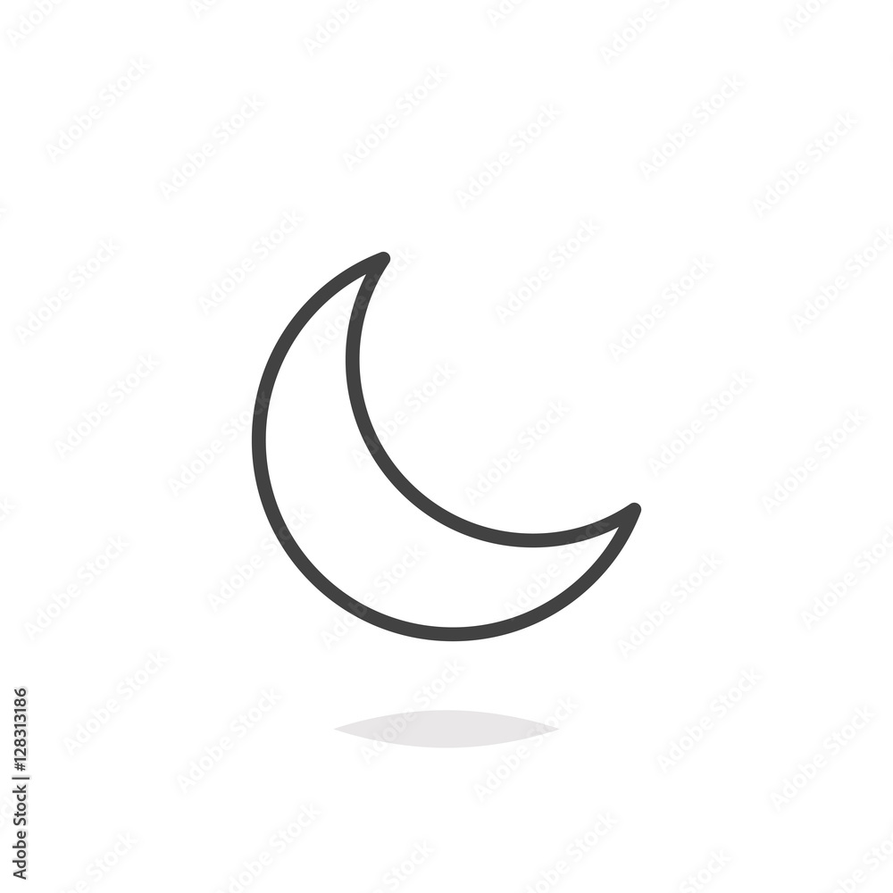 Moon icon outline vector isolated Moon icon outline vector isolated