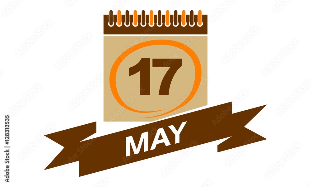 17 May Calendar with Ribbon Stock Vector Adobe Stock 17 May Calendar with Ribbon Stock Vector Adobe Stock