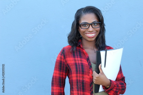Obraz na plátně College student young African American