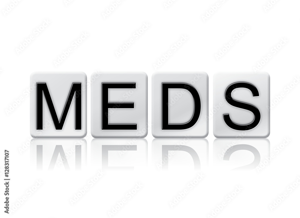Meds Isolated Tiled Letters Concept and Theme