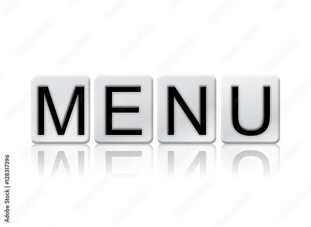 Menu Isolated Tiled Letters Concept and Theme Menu Isolated Tiled Letters Concept and Theme