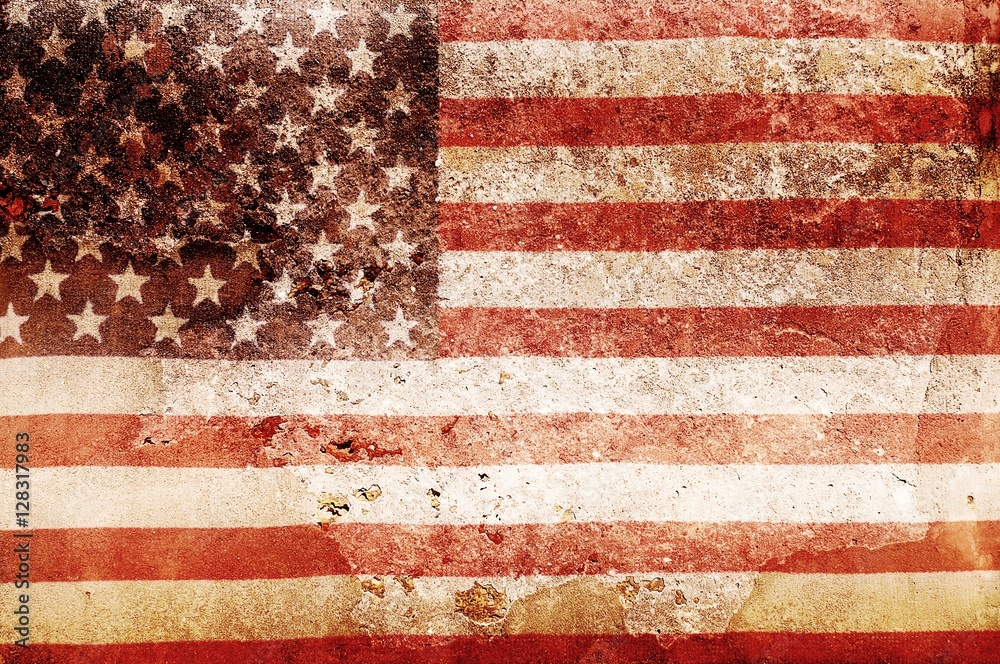 USA flog overlay on old color skin on cement wall texture for background use USA flog overlay on old color skin on cement wall texture for background use