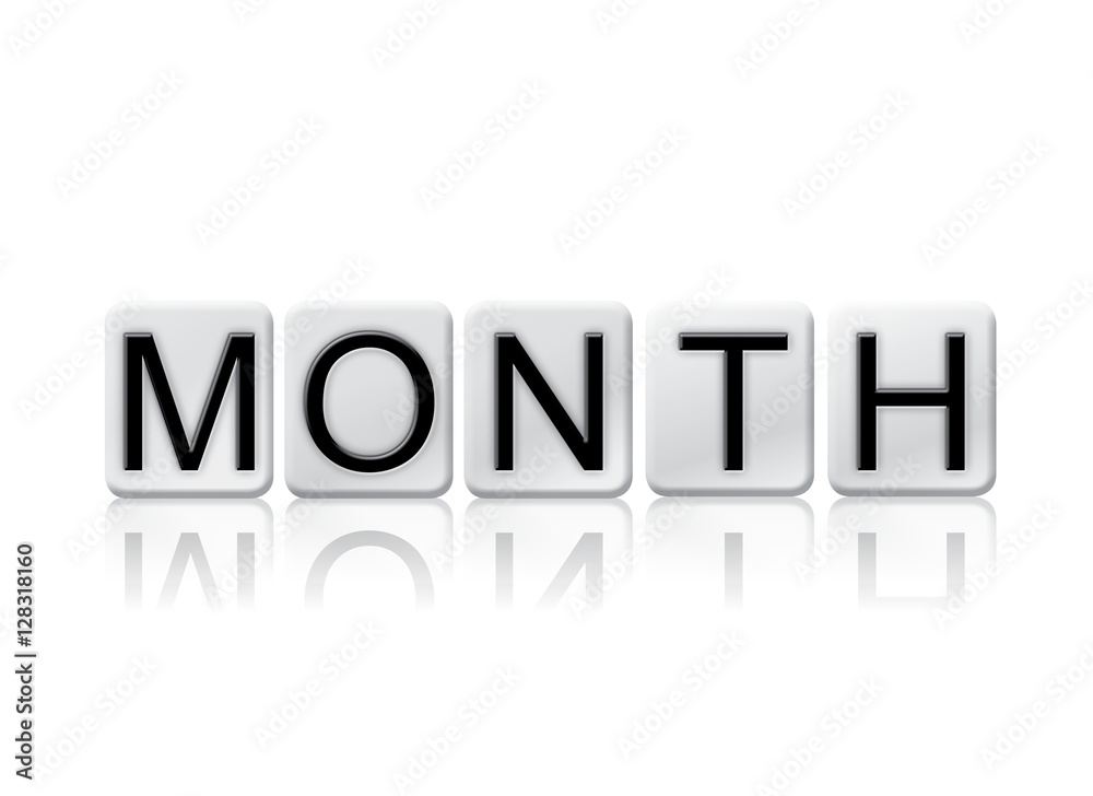 Month Isolated Tiled Letters Concept and Theme Month Isolated Tiled Letters Concept and Theme