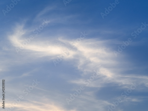 Blue sky and clouds in morning light   used as background 