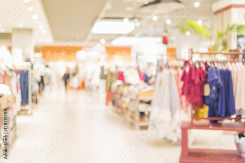 Blurred photo of modern superstore for background use