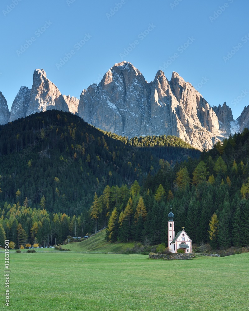 St. Johann Church, Santa Maddalena, Funes, Dolomites, Italy