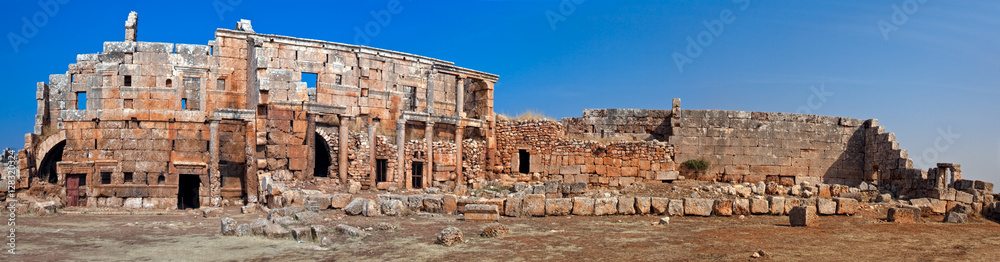 Serjilla house ruins panorama