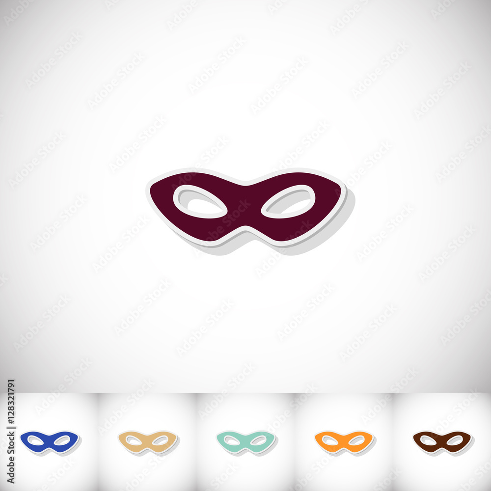 Carnival mask. Flat sticker with shadow on white background Carnival mask. Flat sticker with shadow on white background