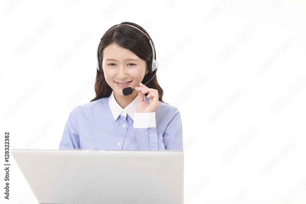 微笑むオペレーター 微笑むオペレーター