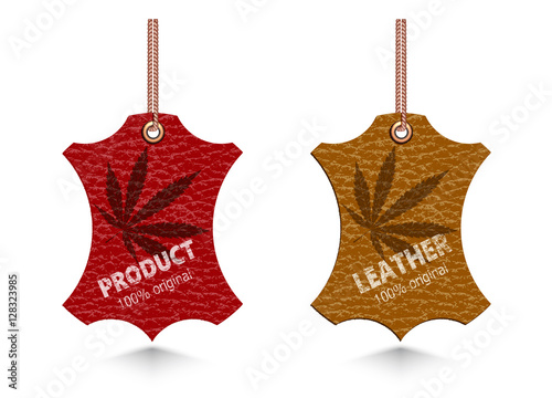leather labels of different flowers
