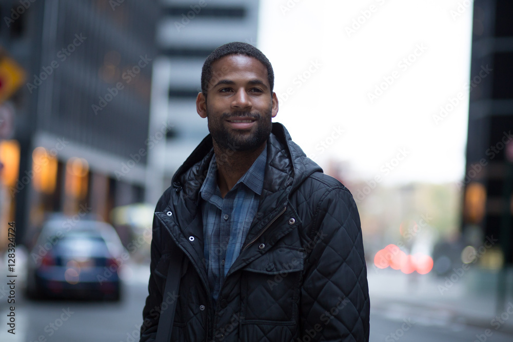 Portrait of young African American professional in the city Portrait of young African American professional in the city
