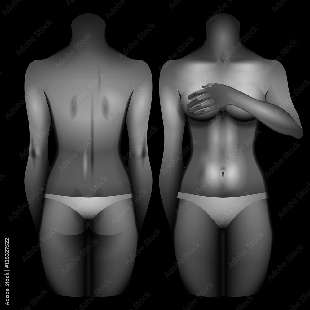 Naklejka premium Women body template