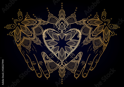 Graphic mehndi heart