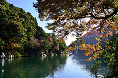 Boating in Arashiyama in autumn, Kyoto Japan 秋の嵐山 京都