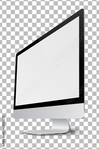 Modern computer monitor display with blank screen.