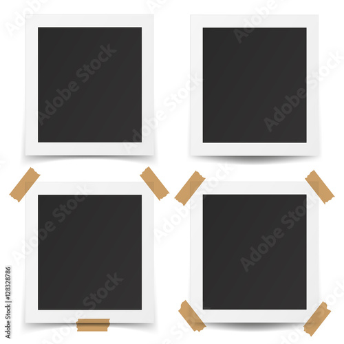 Set of realistic old photo frames.