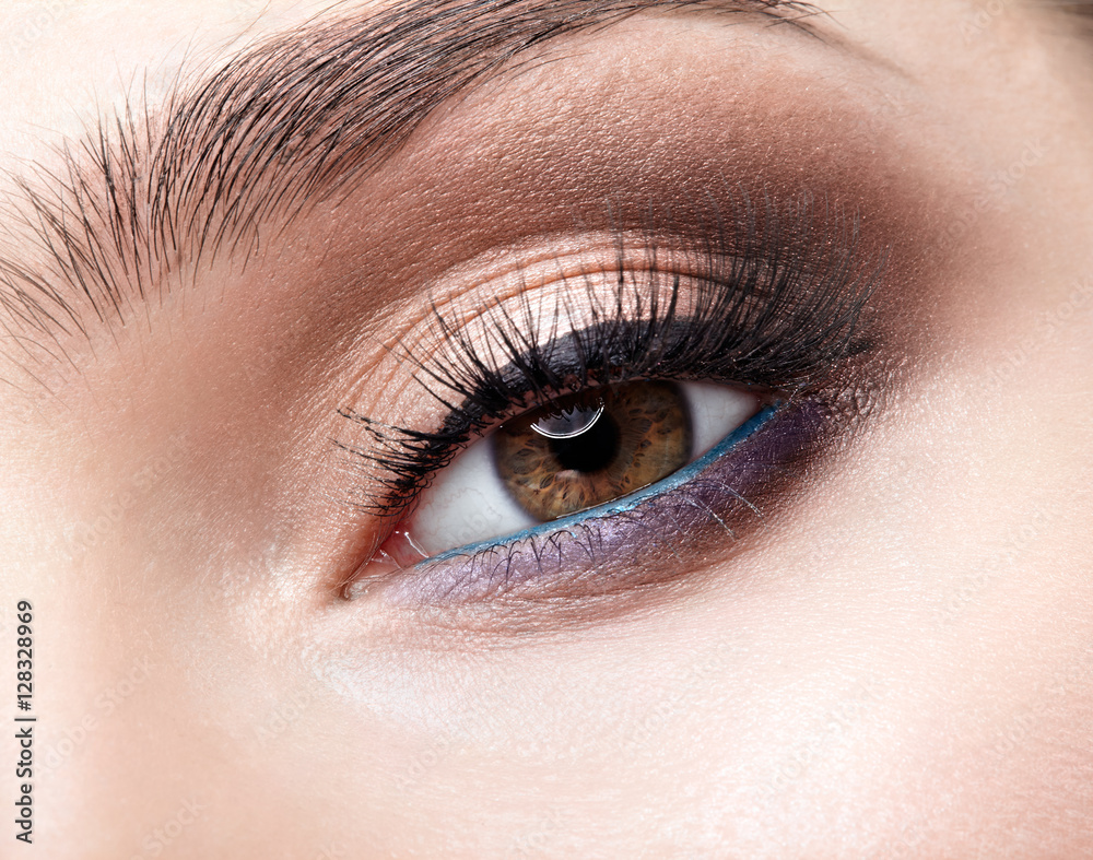 Female eye zone and brows with day makeup Female eye zone and brows with day makeup
