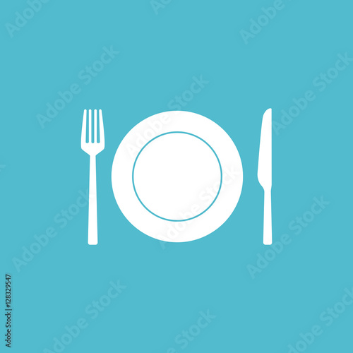 Fork plate knife icon vector