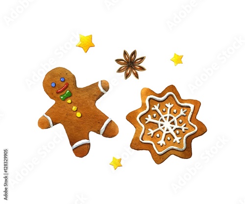 Christmas cookies. Watercolor illustration
