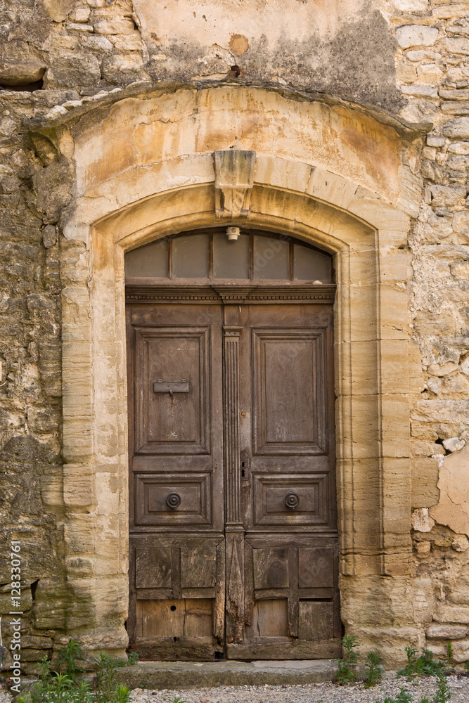old wooden door in Southern France, Provence
