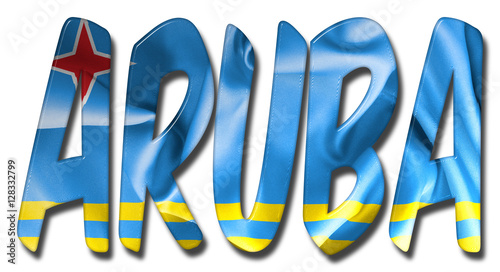 Aruba Word With Flag Texture