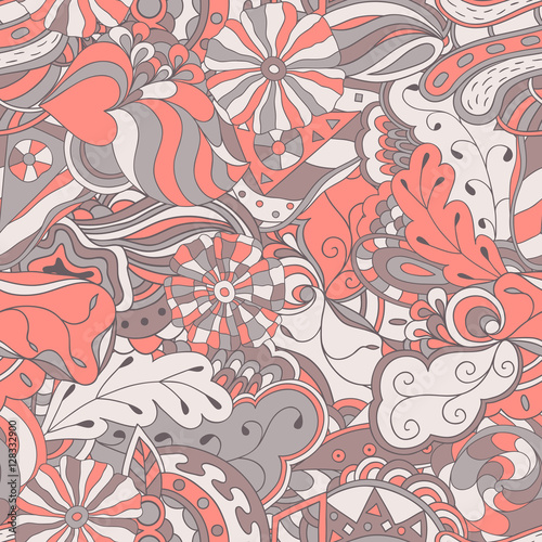 Seamless abstract hand-drawn waves pattern