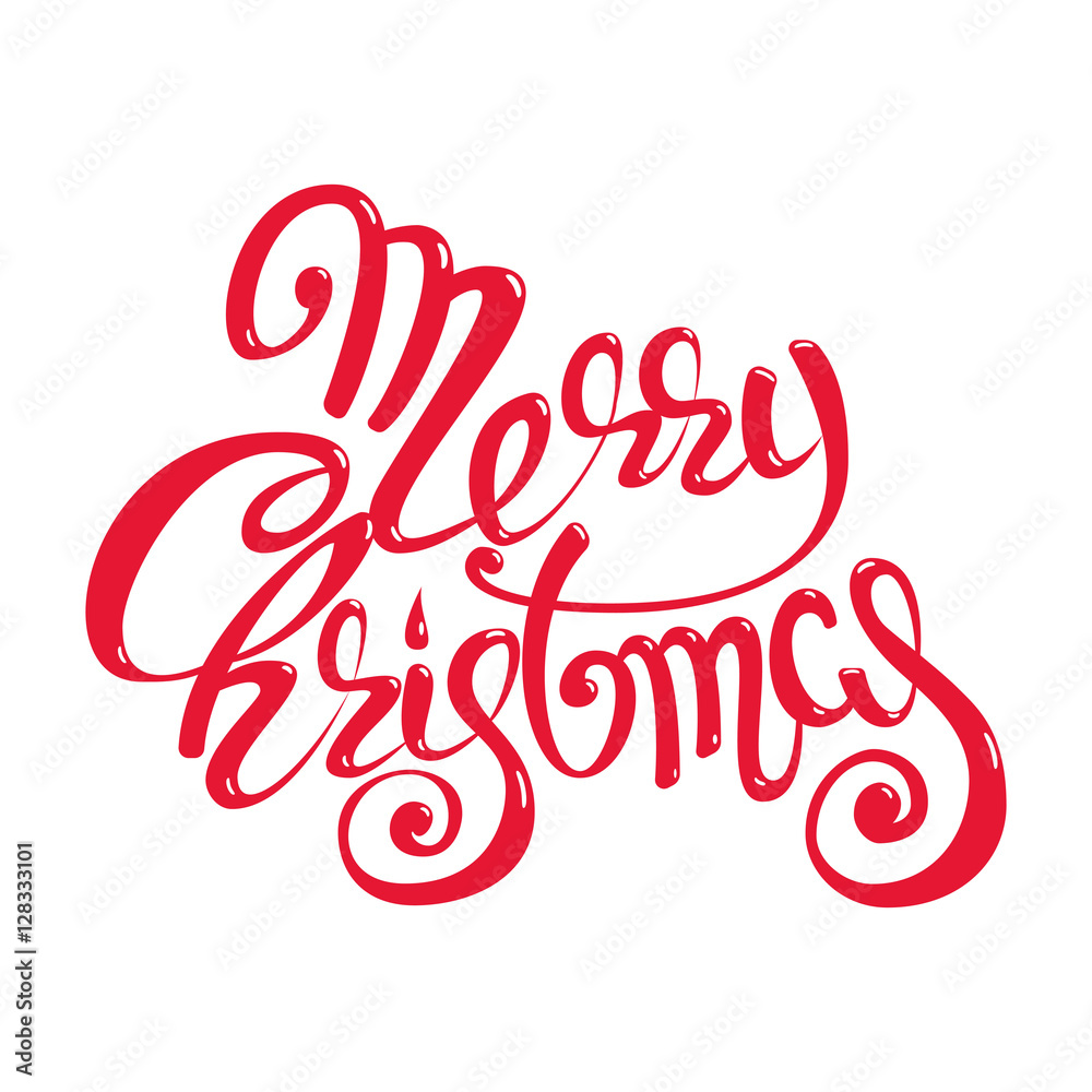 Merry Christmas nadpis.lettering vector. on a white background.