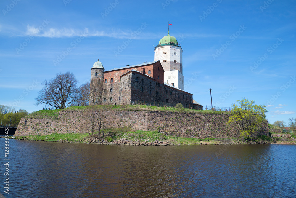 View of the Vyborg Castle on a sunny day in May. Leningrad, Russia View of the Vyborg Castle on a sunny day in May. Leningrad, Russia