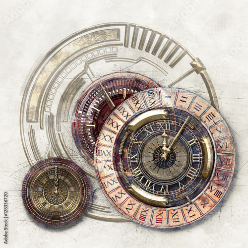 Time Disks, 3D illustration