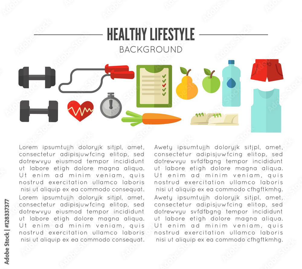 Obraz premium Healthy lifestyle. Vector wellness concept