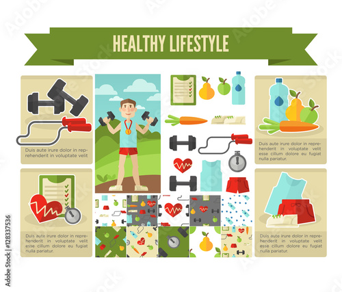 Healthy lifestyle. Vector wellness concept