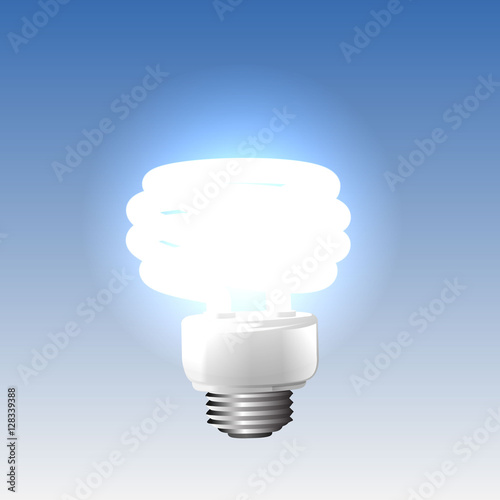 Illustration of an energy saving compact fluorescent lightbulb