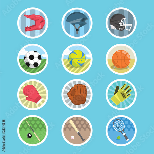 Sticker sport collection set with a lot of style and color