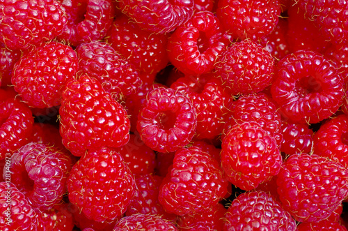 Raspberries close up. Macro photo.