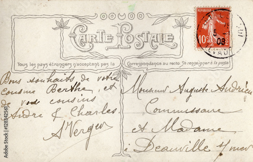 French antique vintage postcard carte postale.