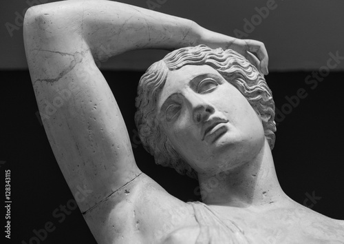Canvas-taulu Head and shoulders detail of the ancient sculpture