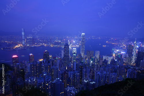 Hong Kong skyline at night © yukihipo