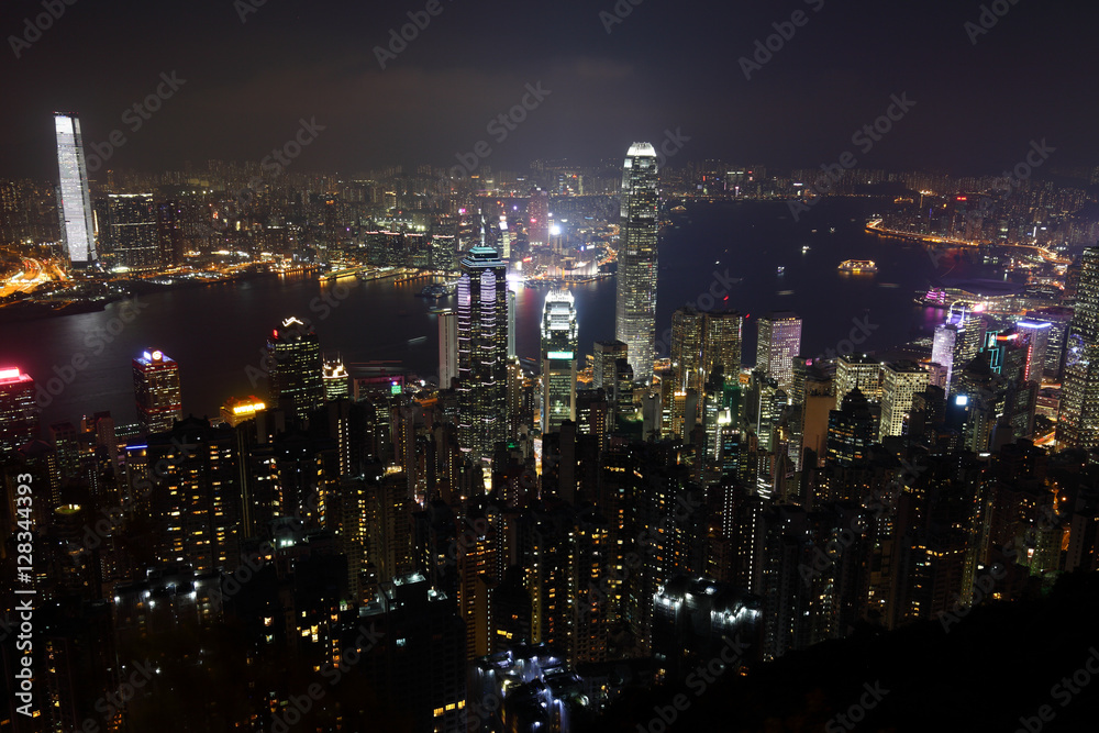 Hong Kong skyline at night 