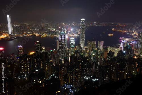 Hong Kong skyline at night  © yukihipo