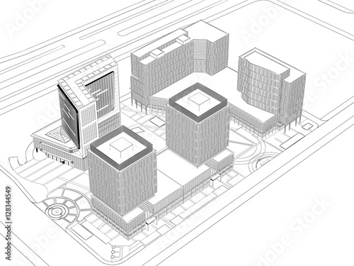architectural wireframe plan