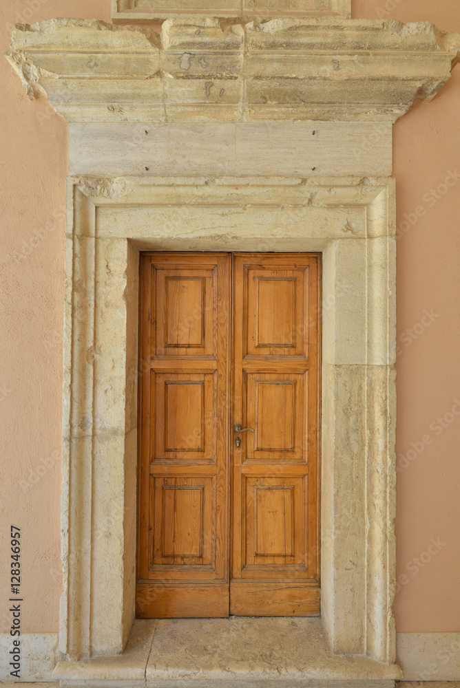 Fototapeta premium Old church wooden door