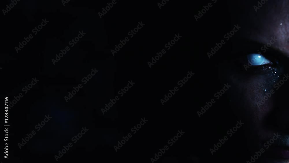 4k Halloween Shot of a Horror Woman Mermaid Close-up with Whiteout eyes 4k Halloween Shot of a Horror Woman Mermaid Close-up with Whiteout eyes