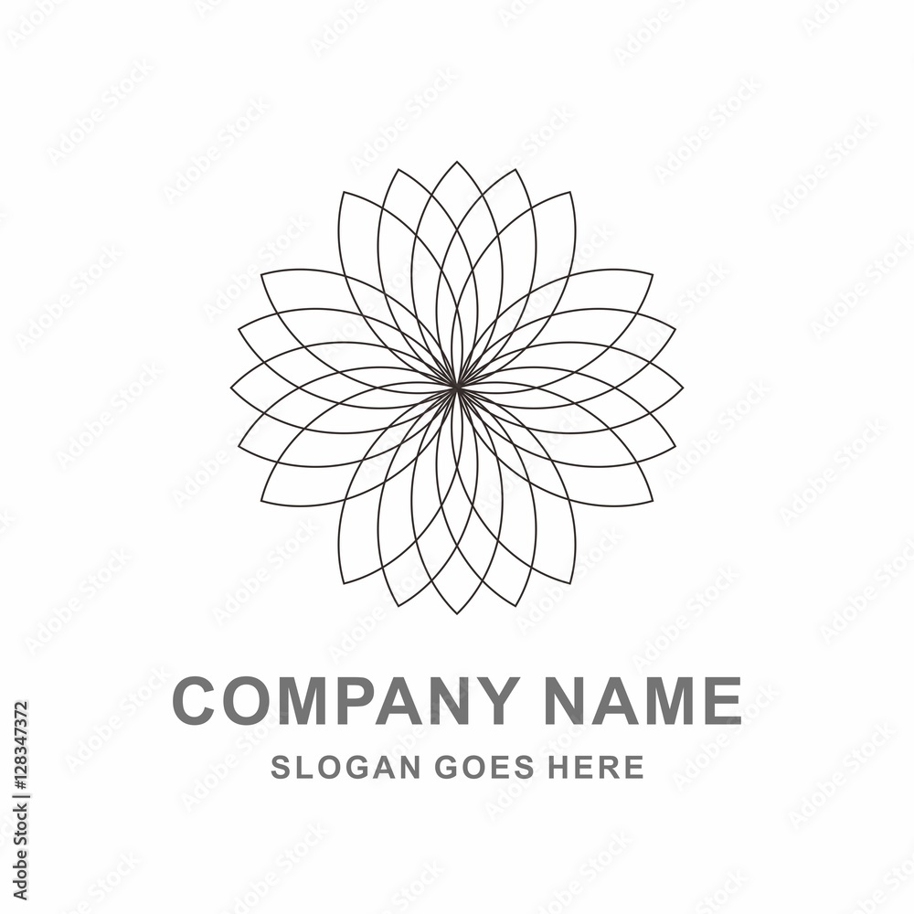 Obraz premium Geometric Flower Circular Spirograph Outline Beauty Fashion Business Company Stock Vector Logo Design Template