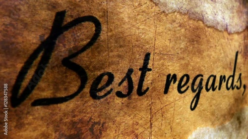 Best regards text on grunge background