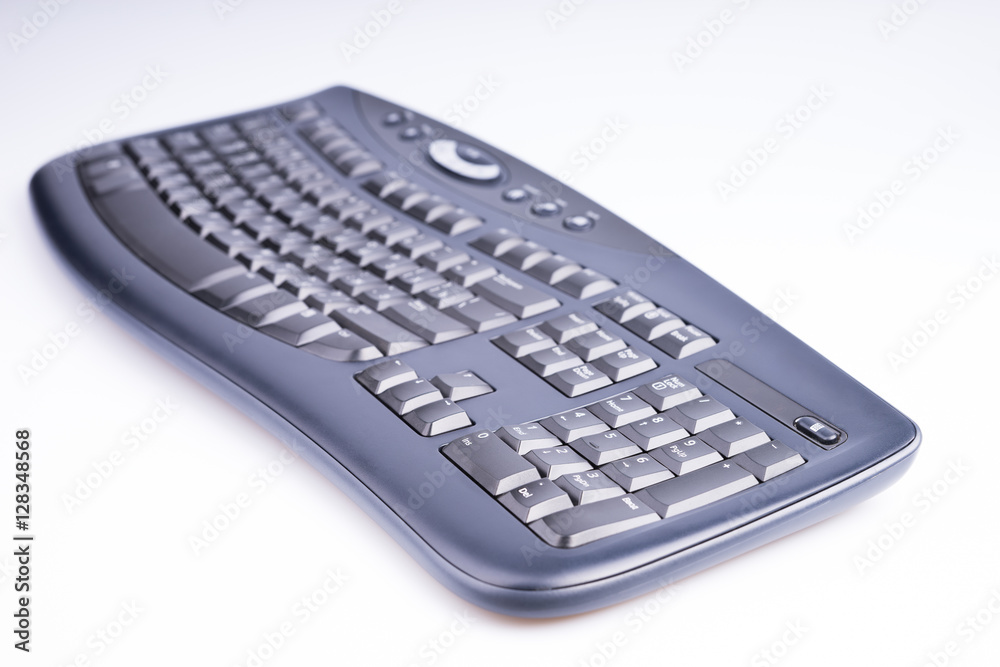 Russia. Moscow - April 26, 2015. The Keyboard on a white background. Russia. Moscow - April 26, 2015. The Keyboard on a white background.